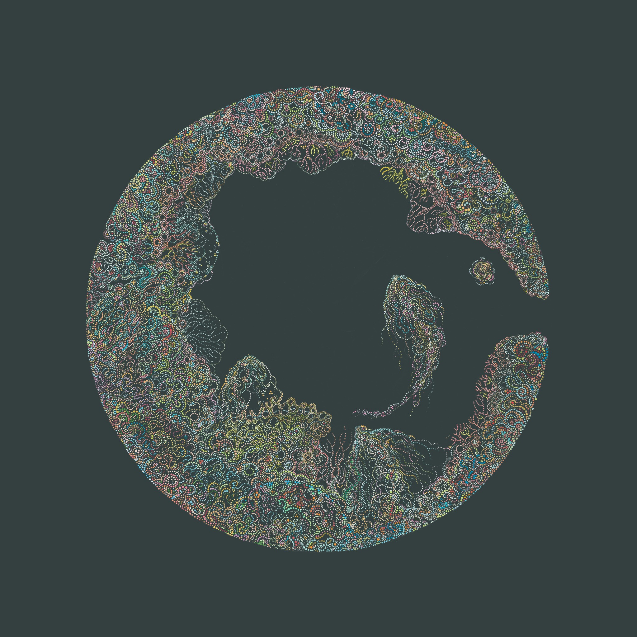 Break Free, a circular dotted artwork by Rebecca Cox